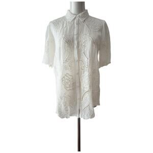 Johnny Was Chryssie Embroidered Short Sleeve Top Size XS